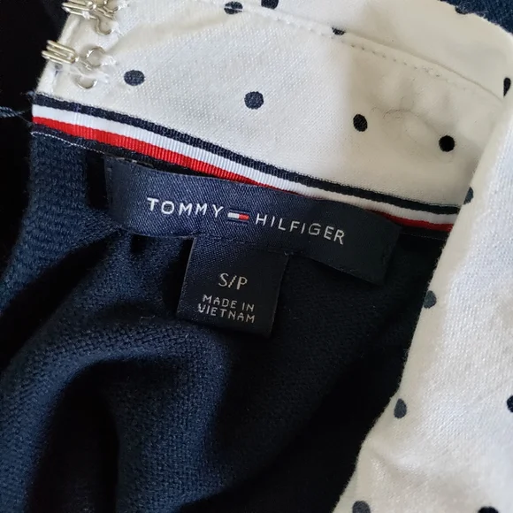 Tommy Hilfiger Preppy Collared Layer Pullover Polka Dot Size SP - Picture 7 of 8